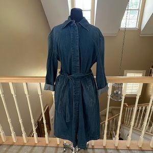 Who What Wear Dark Blue Denim Trench Jacket